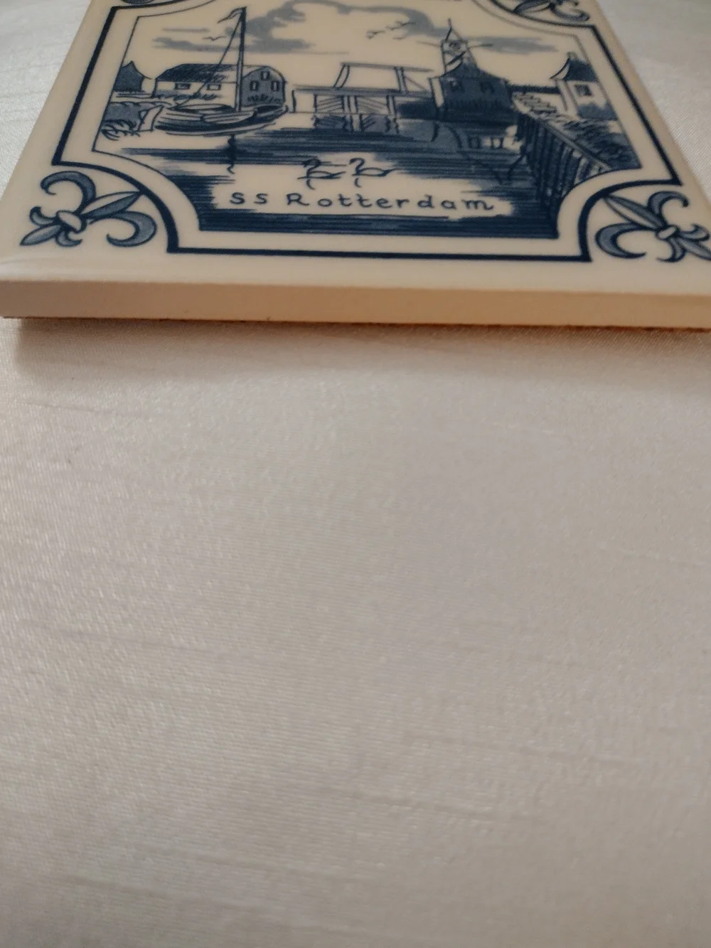 Blue and White Delft-Style Tile Plaque - Coaster